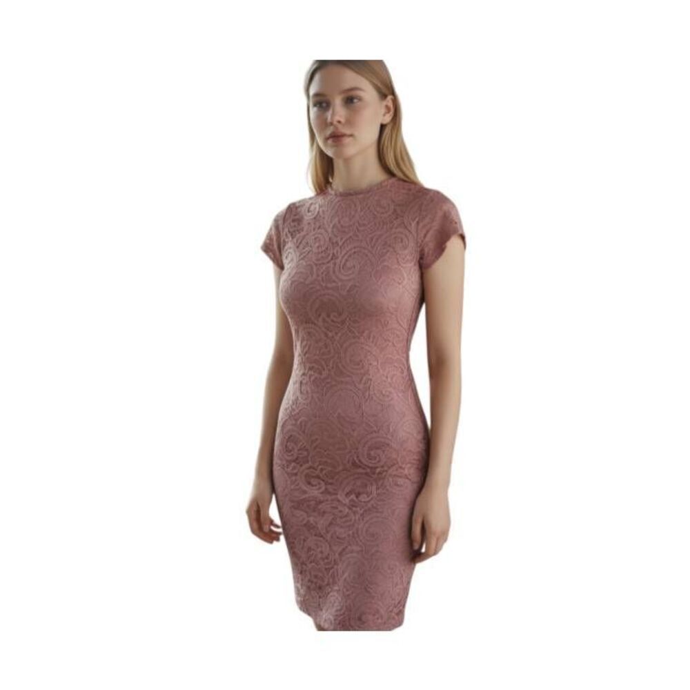 WINDSOR DUSTY PINK LACE BODYCON  DRESS SZ.XS EUC.